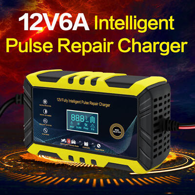 #ad #ad Car Battery Charger 12V 6A Intelligent Automatic Pulse Repair AGM GEL Motor $22.98