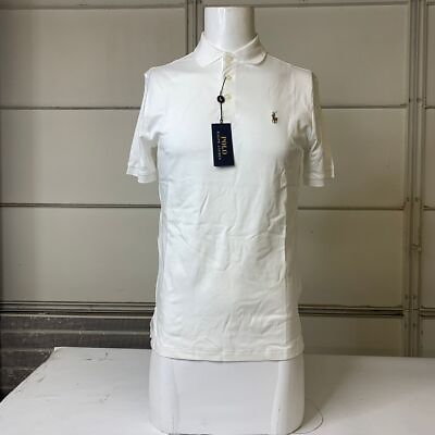 #ad POLO RALPH LAUREN Soft Cotton Polo Shirt All Fits Men#x27;s Size S White $66.50