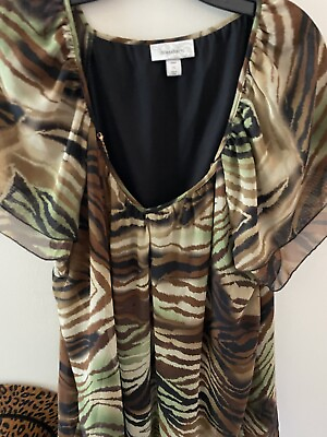 #ad Dress Barn Women’s Jungle Print Blouse Size 1X $7.50