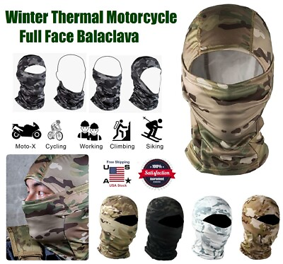 #ad Tactical Military Balaclava Camouflage Full Face Mask Hunting Neck Tube Hood Ski $8.99