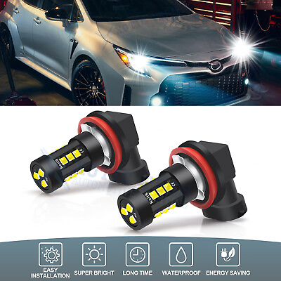 #ad 2x H11 H16 White LED Fog Driving Light Bulbs For Toyota Highlander Corolla Yaris $13.98