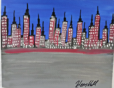 #ad Mafia Signed Henry Hill Cosa Nostra Goodfellas Painting New York Sky Line $174.95