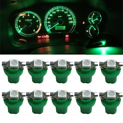 #ad 10x T5 B8.5D 5050 Green Car Dashboard Instrument LED Light Bulbs Car Accessories $15.86