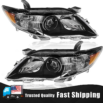 #ad Black Fits 2010 2011 Toyota Camry Projector Headlights LeftRight Replacement $85.99