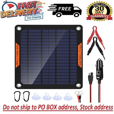 #ad #ad Waterproof Solar Battery Maintainer Car RV Charger 12 Volt Tender Trickle 5W $28.97