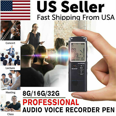 #ad 32G Voice Activated Mini Digital Sound Audio Recorder Dictaphone MP3 Player $21.49