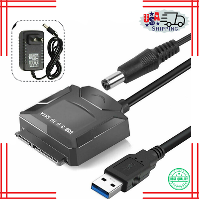 #ad USB 3.0 to SATA III Adapter for 2.5quot; 3.5quot; SSD HDD Hard Drive with 12V 2A Power $10.75
