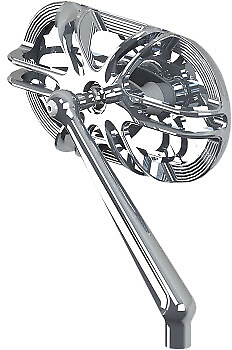 #ad Arlen Ness Chrome Caged Depth Cut Screw in Right Side Motorcycle Convex Mirror $89.95