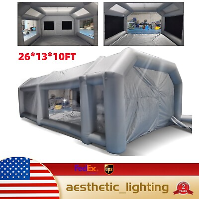 #ad 26*13*10FT Car Paint Spray Booth Inflatable Paint Spray Tent Portable Cabin $670.95