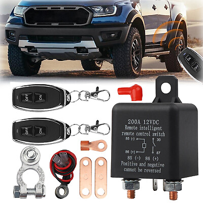 #ad Car Battery Disconnect Isolator Power Switch Cut Off Master Dual Control Remote $19.98