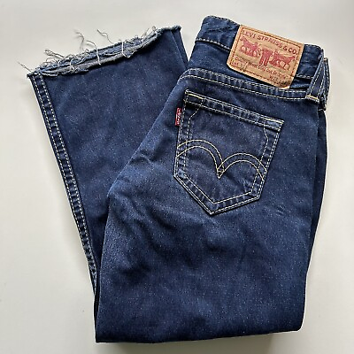 #ad Levis 921 Blue Womens Bootcut Jeans W28 L34 Custom 3 4 Denim Jeans Size 10 AU $34.99
