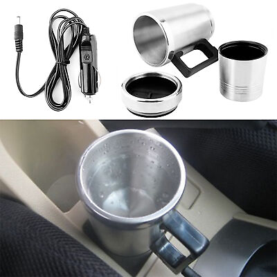 #ad 350Ml 150ML Stainless Steel Car Electric Kettle Coffee Tea Water Heating Cup 12V $19.79