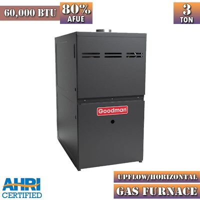 #ad 80% 60000 BTU Goodman Gas Furnace Upflow Horizontal Multi Speed GM9S800603AN $983.00