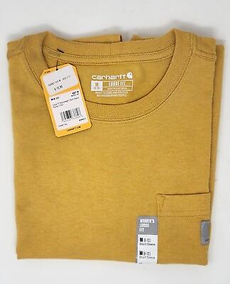 #ad Carhartt Women#x27;s Med Loose Fit Heavyweight Short Sleeve Shirt Honeycomb Heather $19.99