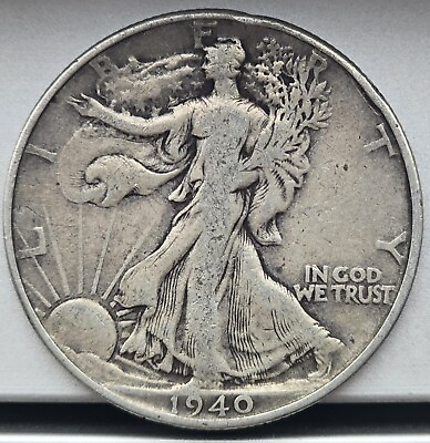 #ad 1940 Walking Liberty Silver Half Dollar $14.99