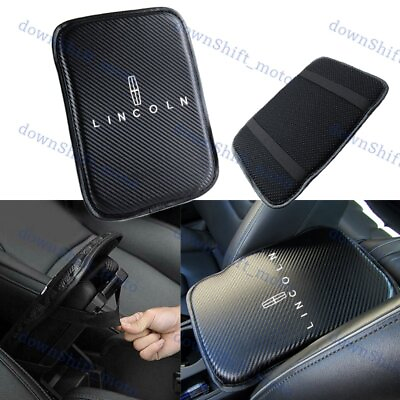 #ad New For LINCOLN Embroidery Carbon Fiber Car Center Armrest Cushion Mat Pad Cover $13.99