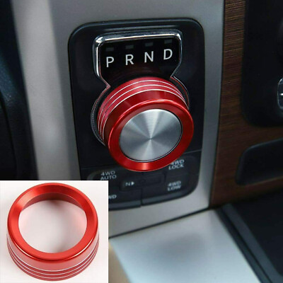 #ad 1PC Car Gear Shift Knob Cover ABS Sticker Ring Trim for 2013 17 Dodge Ram Red M $13.99