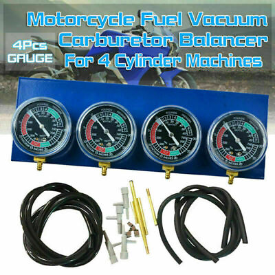 Motorcycle Fuel Vacuum Carburetor Synchronizer Tool 4 Cylinder Carb Sync Gauge $48.98