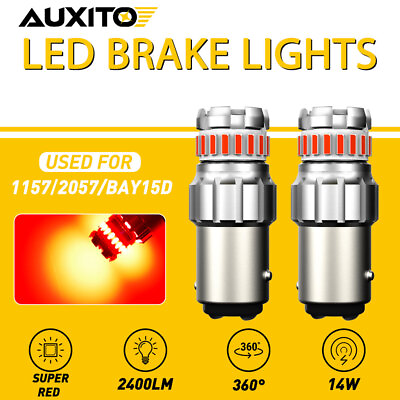 #ad AUXITO Error Free BAY15D P21 5W 1157 Red LED Turn Signal Brake Tail Stop Light $13.99