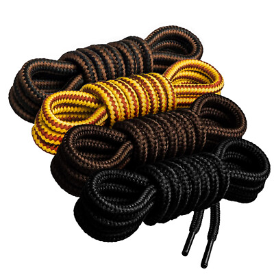 #ad Round 4mm BOOT LACES Work Boots Shoe Strings Outdoor Hiking Shoelaces $7.09