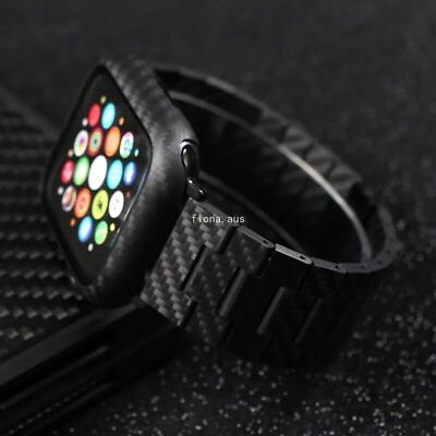 #ad Carbon Fiber Case Strap For Apple Watch Band iWatch Series 9 8 7 5 4 3 6 Ultra 2 $20.99