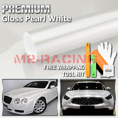 #ad Premium Gloss Pearl White Vinyl Wrap Sticker Decal Sheet Film DIY Air Release $340.00