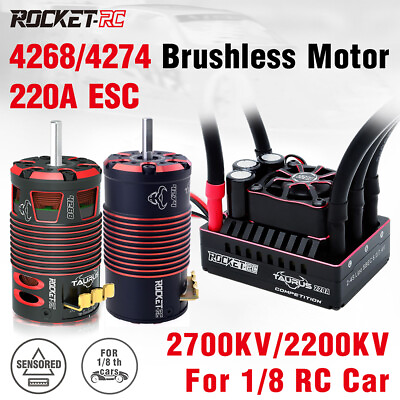 #ad ROCKET RC 220A Brushless ESC BEC 2 4S Heatsink Motor for 1 8 RC Car Buggy $86.22
