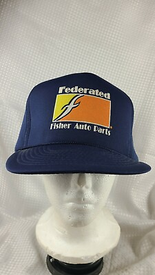 #ad #ad Vintage Federated Fisher Auto Parts Blue Hipster Cap Hat $14.90