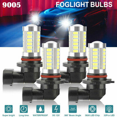 #ad 4X 9005 LED Combo Headlight Bulbs High Low Beam Kit 6500K Xenon Super White $7.98