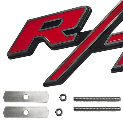 #ad 2x For RT Front Grill Emblem R T Car Truck Badge Red Chrome Nameplate Decoration $15.99
