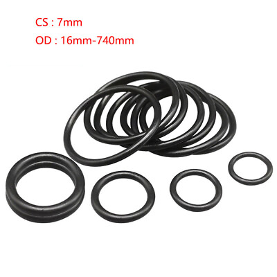 #ad Black Nitrile Rubber O ring 7mm Sealing Rings Oil Sealing Washer Resistant $71.95