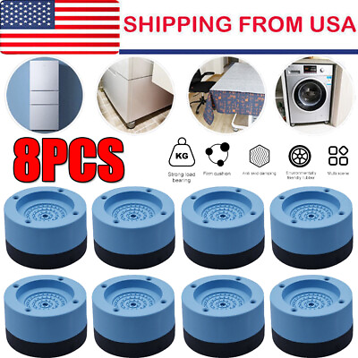 #ad 8Pcs Anti Vibration Washing Machine Support Anti Slip Rubber Feet Base Pads Mat $13.29
