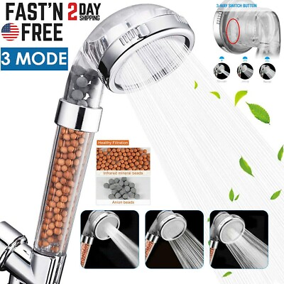#ad Shower Head High Pressure 3 Settings Spray Handheld Shower heads with hose 5 Ft $6.95