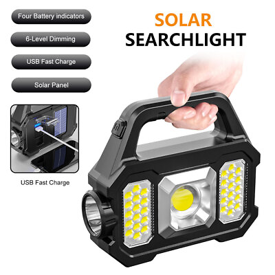 #ad Solar LED Work Light COB Lantern Spotlight USB Rechargeable Camping Lamp $20.96