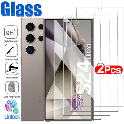 #ad 2X For Samsung Galaxy 24 Ultra S24 Plus S24 Tempered Glass 9H Screen Protector $6.99