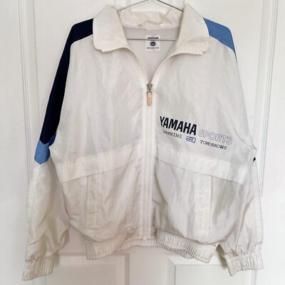 #ad Vintage 90s Japanese Yamaha Sports Color Block Zip Up Windbreaker Jacket $75.00