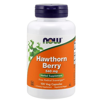 #ad NOW Foods Hawthorn Berry 540 mg 100 Veg Capsules $8.99