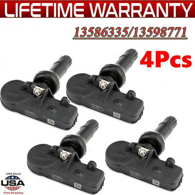 #ad 4 TPMS Tire Pressure Monitoring Sensors for Chevy GMC 13586335 13598771 $19.88
