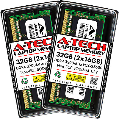 #ad A Tech 32GB 2x 16GB PC4 25600 Laptop SODIMM DDR4 3200 MHz Non ECC Memory RAM 32G $59.99