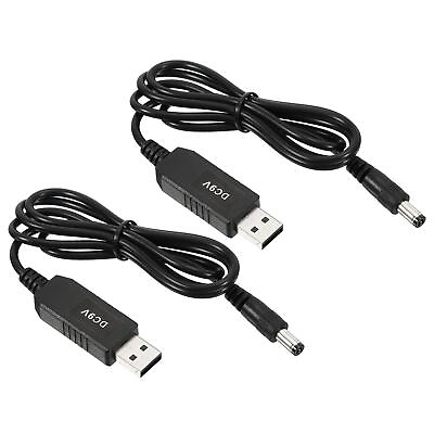 #ad 2Pcs 6W USB Step Up Voltage Converter 5V to DC 9V Jack 5.5x2.5mm Power Cable $8.40