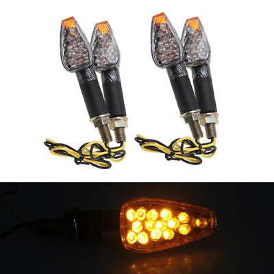 #ad 4x Motorbike Amber LED Turn Signal Lights Indicator Blinker Universal For Harley $24.78