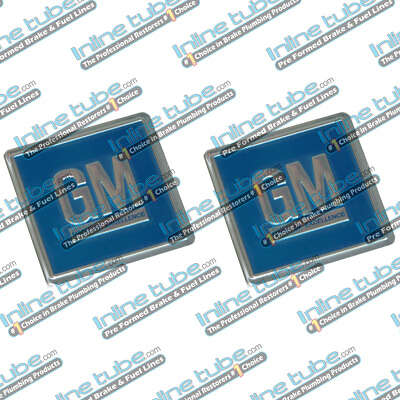 #ad 69 72 Gm Embossed Metal Door Jamb Adhesive Decal Badge Foil Sticker Blue 3M 2Pc $9.99