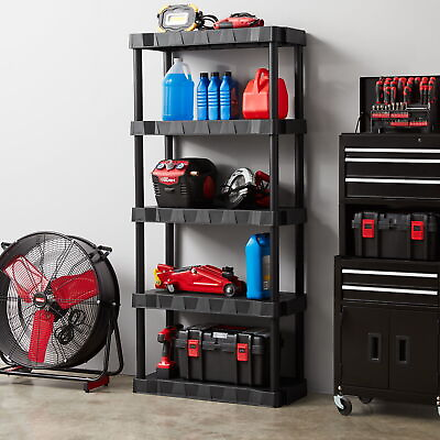 #ad Heavy Duty 5 Tier Plastic Storage Shelf Home Garage Shelving Unit Shelves Rack $39.68