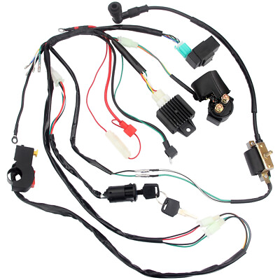 Wiring Harness Wire Loom CDI Ignition Kit for 50 70 90CC 110CC ATV Electric Quad $25.89