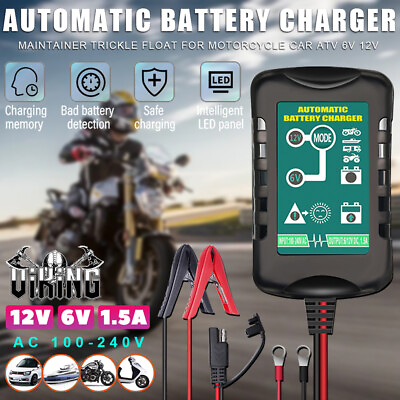 #ad 6V 12V Automatic Battery Charger Maintainer Motorcycle Trickle Float for Tender $22.99