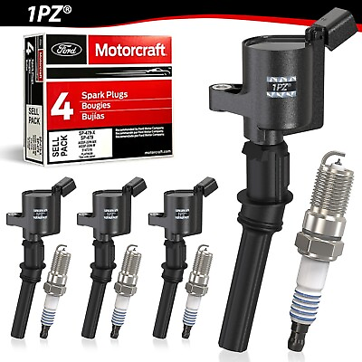 #ad #ad 4x Ignition Coil DG508 amp; Motorcraft Spark Plugs SP479 Ford Lincoln 3W7Z12029A $46.79