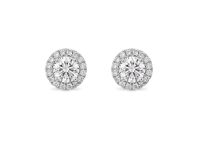 #ad Men amp; Women 925 Sterling Silver Round Cubic Zirconia Halo Stud Earrings Gift $9.99