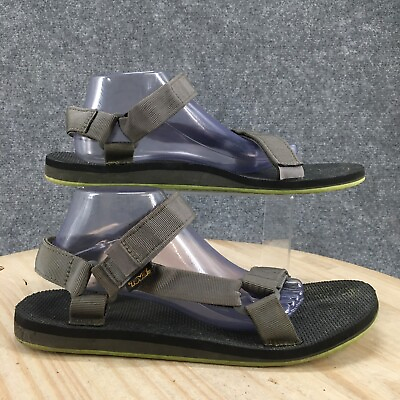#ad Teva Sandals Mens 12 Universal Strappy Gray Hook amp; Loop Comfort Flats SN 1004006 $24.99