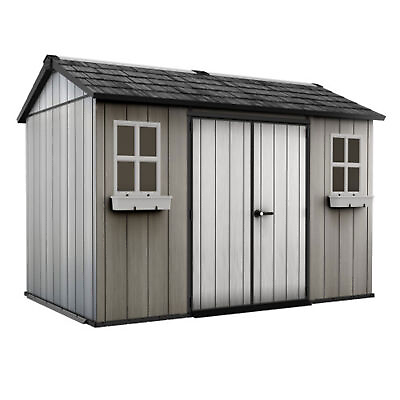 #ad Keter Oakland 11 x 7.5 Foot Outdoor Garden Tool Storage Shed with Windows Gray $2176.69
