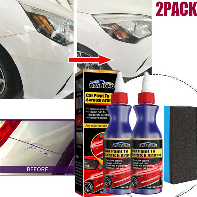 #ad 2 Car Scratch Repair Polish Wax Compound Repair Polishing Paint Remover W sponge $9.48